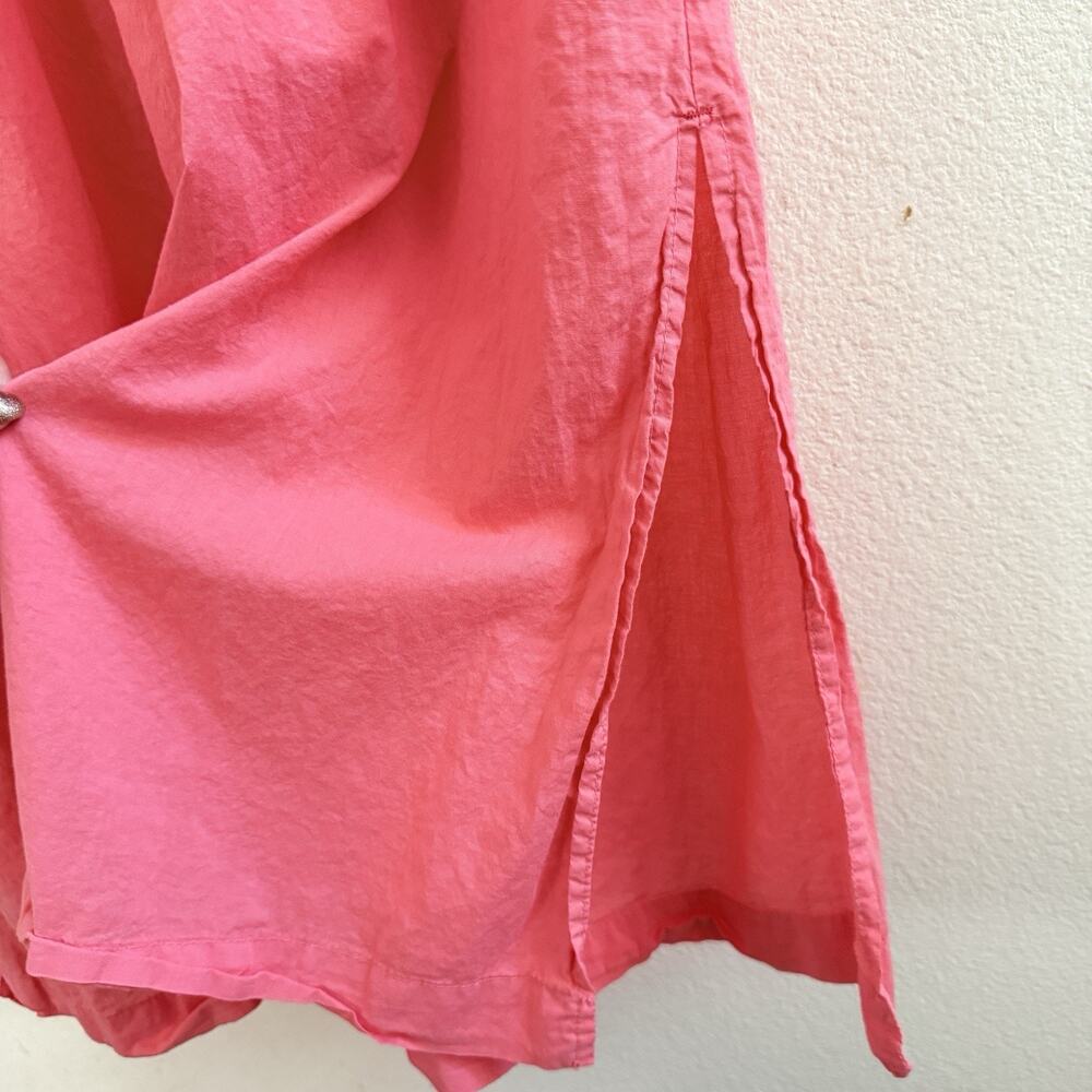 Xirena Cotton Maxi Dress XL Coral Pink Long Sleeve V-Neck Side Slits Boho READ! - Picture 8 of 16